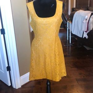 Lace mustard dress